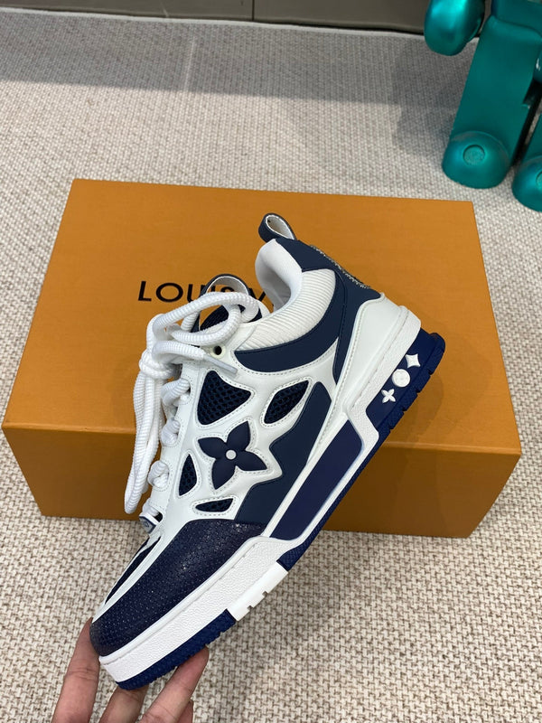 LV Skate Sneaker White Mix Blue Charcoal Cowhide