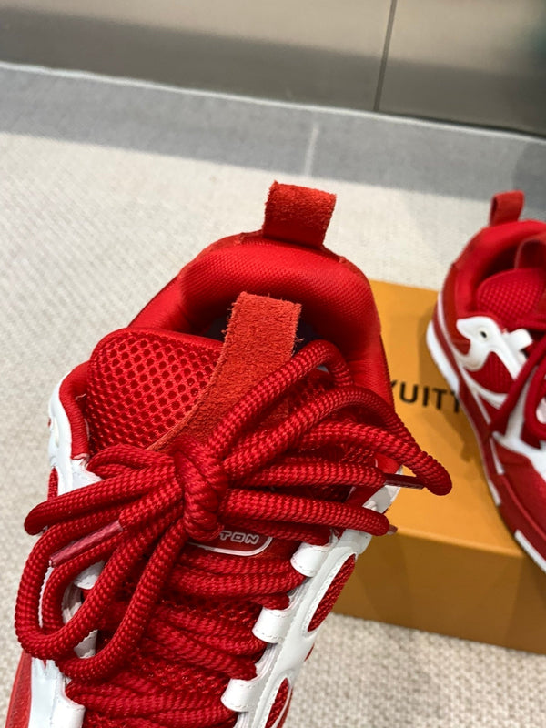 LV Skate Sneaker Bianco Mix Rosso Pelle di Vacchetta