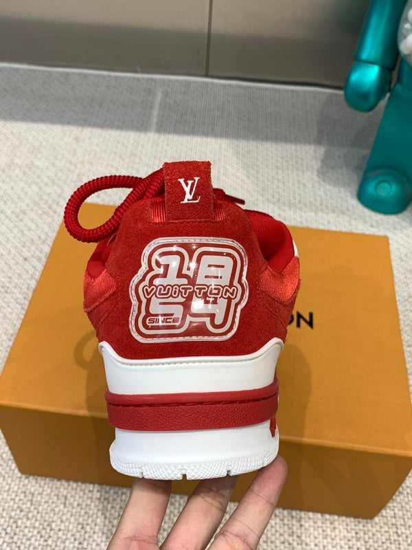LV Skate Sneaker Bianco Mix Rosso Pelle di Vacchetta