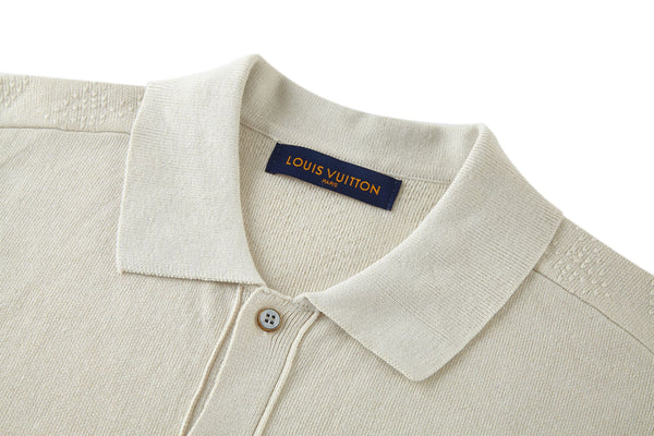 LV Embossed Safari Monogram T Shirt Beige Cotton Knit