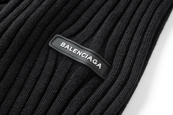 Balenciaga 25 Zipper Sweater Black Wool 0010