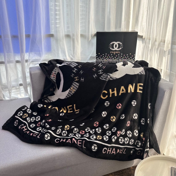 BLANKET IN BLACK MIX COLORFUL VELVET 152039