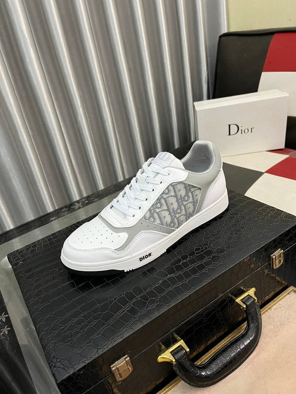 CD B27 LOW-TOP SNEAKER WHITE AND GRAY CALFSKIN