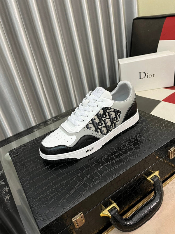 CD B27 LOW-TOP SNEAKER BLACK-WHITE-GRAY CALFSKIN