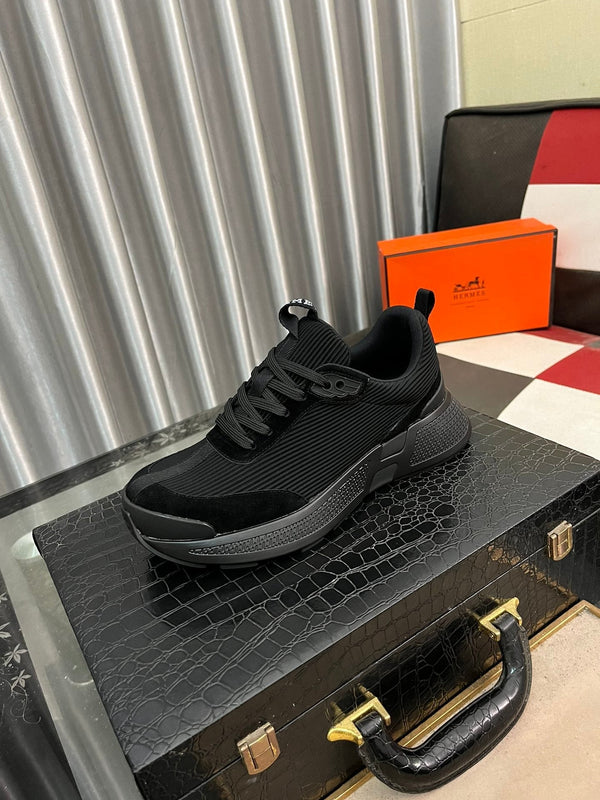 HM HUGO SNEAKER BLACK WEAVE AND SUEDE