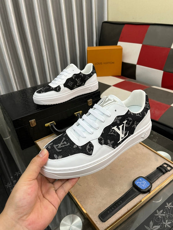 LV CLASSIC TRAINERS BLACK DENIM MIX WHITE CALFSKIN