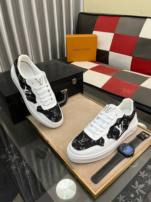 LV CLASSIC TRAINERS BLACK DENIM MIX WHITE CALFSKIN