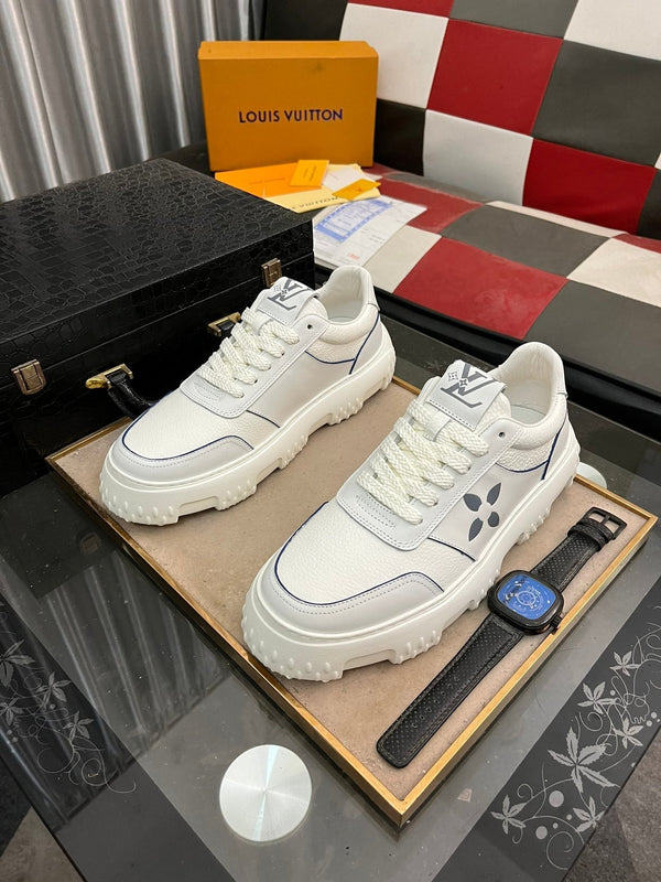 LV SNEAKER WHITE MIX GREY MONOGRAM CALFSKIN