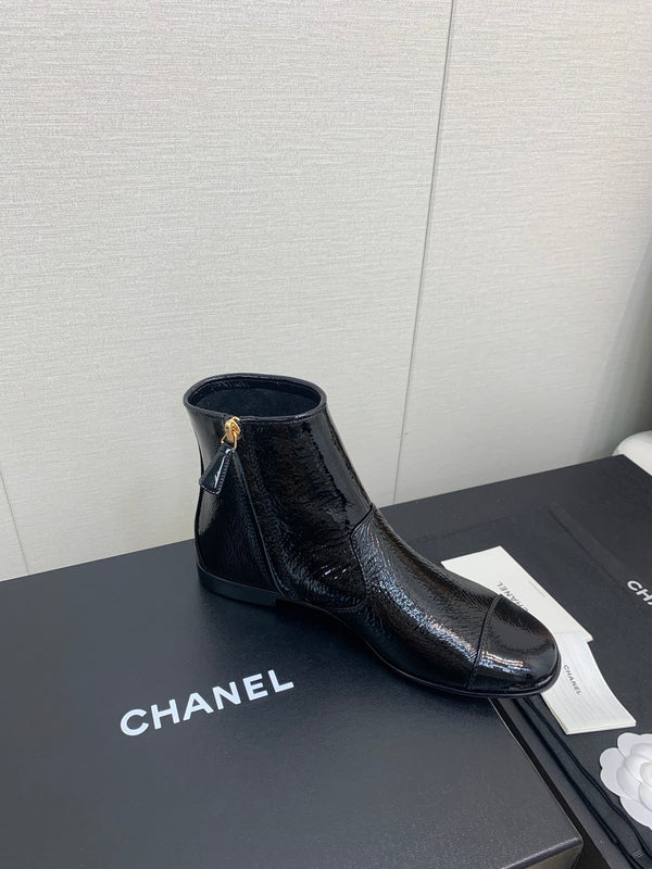 CC Ankle Boots 25mm Glossy Black Cowhide