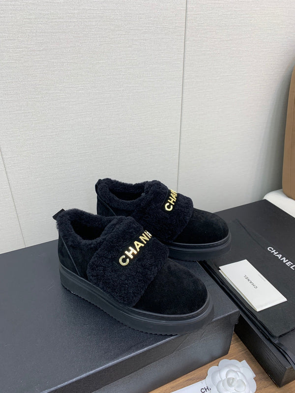 CC Ankle Boots Black Suede Wool