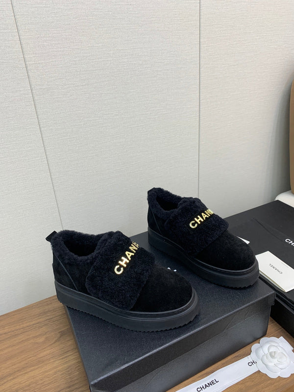 CC Ankle Boots Black Suede Wool