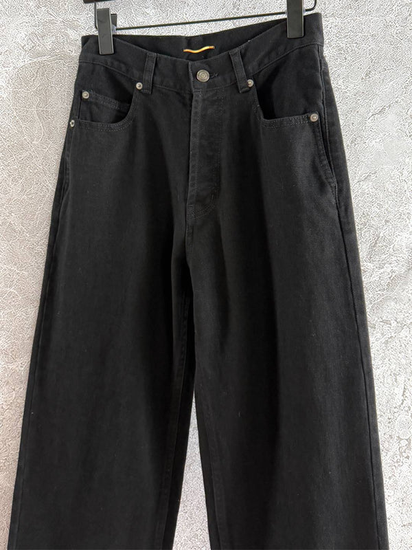 YSL Black Straight Jeans cotton