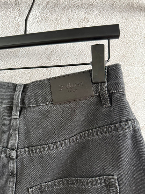 YSL Denim Short Black Cotton
