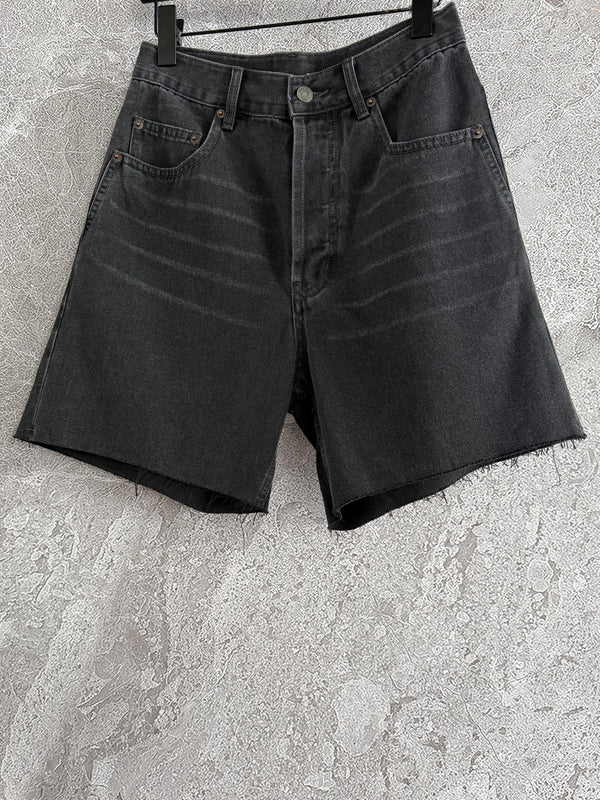YSL Denim Short Black Cotton