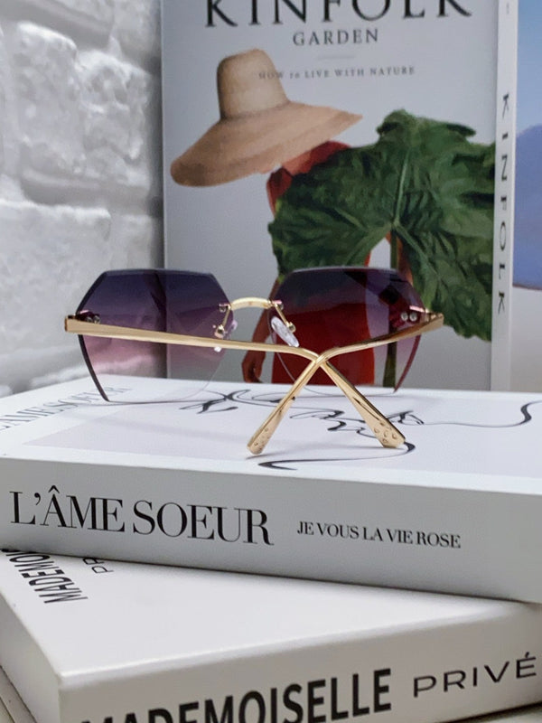 OCCHIALI DA SOLE PANTHÈRE 562061 CON MONTATURA GEOMETRICA SENZA MONTATURA IN METALLO