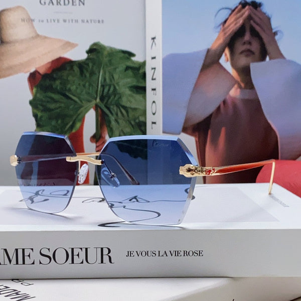 OCCHIALI DA SOLE PANTHÈRE 562061 CON MONTATURA GEOMETRICA SENZA MONTATURA IN METALLO