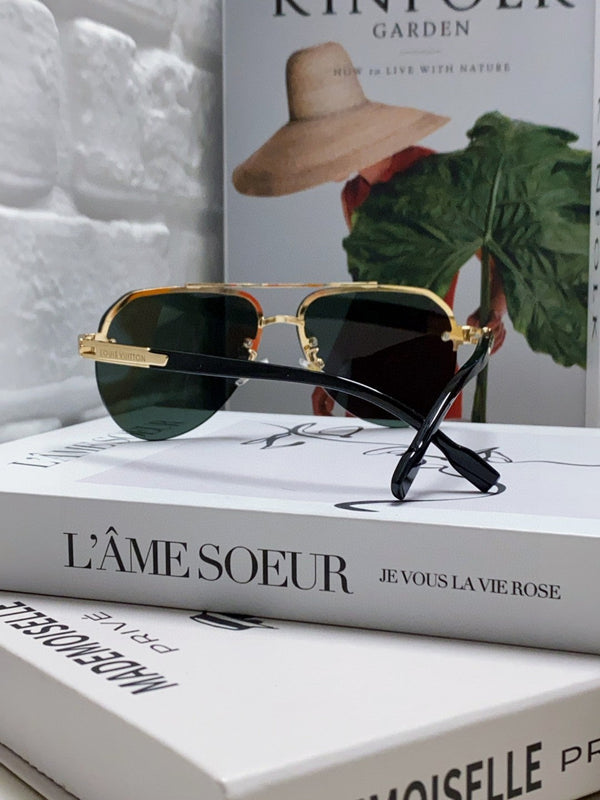 OCCHIALI DA SOLE PILOTA 582589 IN METALLO ORO LENTI VERDE SCURO