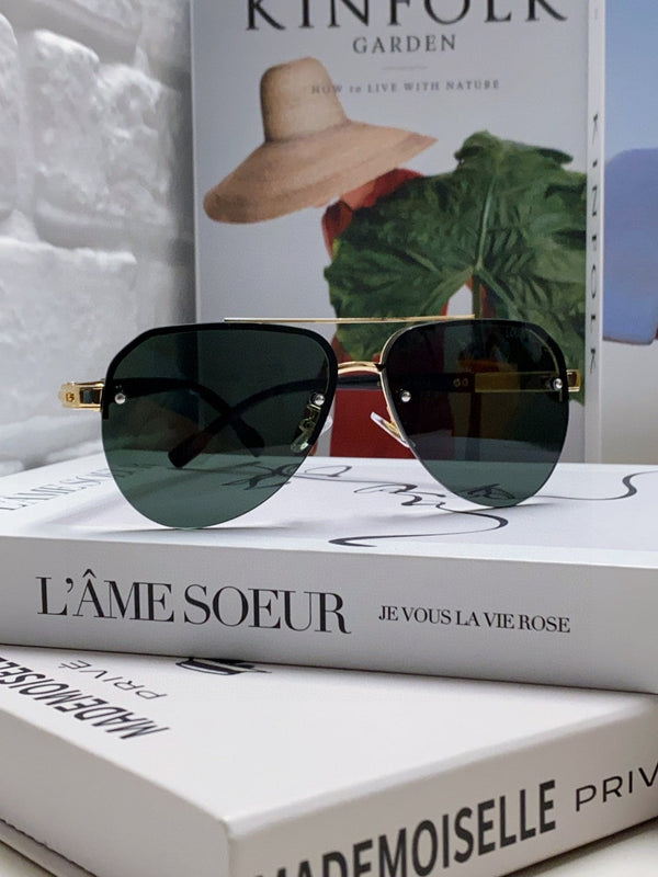 OCCHIALI DA SOLE PILOTA 582589 IN METALLO ORO LENTI VERDE SCURO