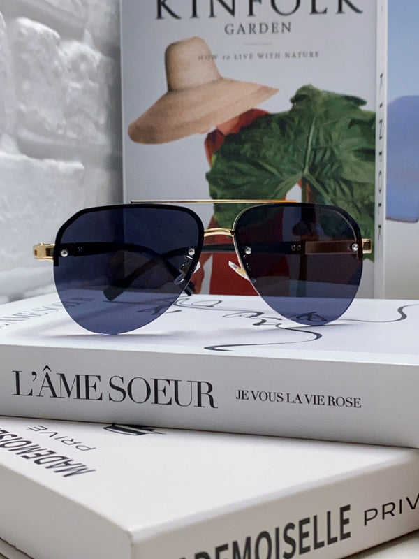 OCCHIALI DA SOLE PILOT 582592 IN METALLO ORO LENTI NERE