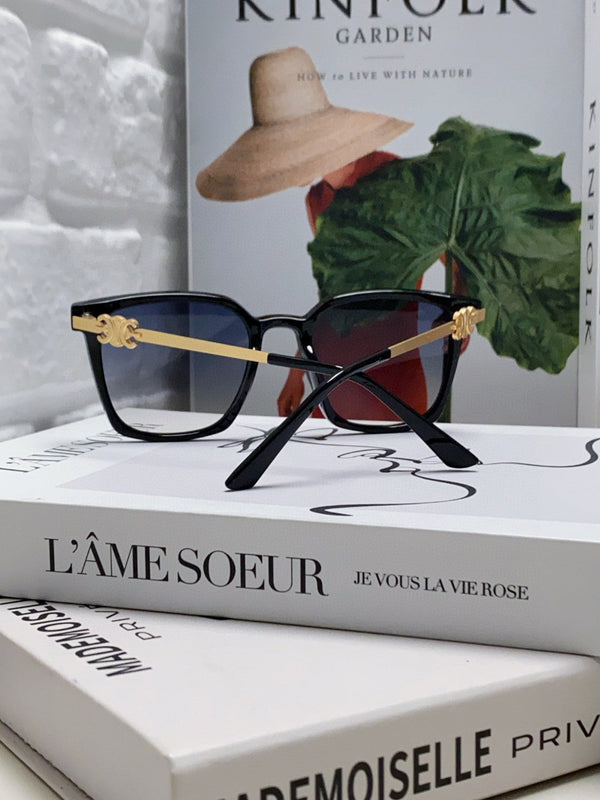 TRIOMPHE SUNGLASS 497819 IN GOLD METAL BLACK SMOKE LENSES