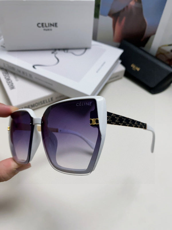 TRIOMPHE SUNGLASS 497829 IN WHITE ACETATE EMBOSSED LOGO