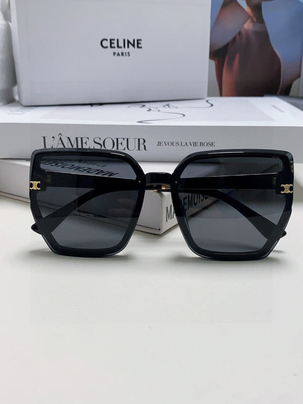 TRIOMPHE SUNGLASS 497831 IN BLACK ACETATE EMBOSSED LOGO