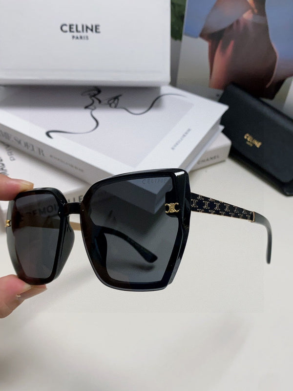 TRIOMPHE SUNGLASS 497831 IN BLACK ACETATE EMBOSSED LOGO