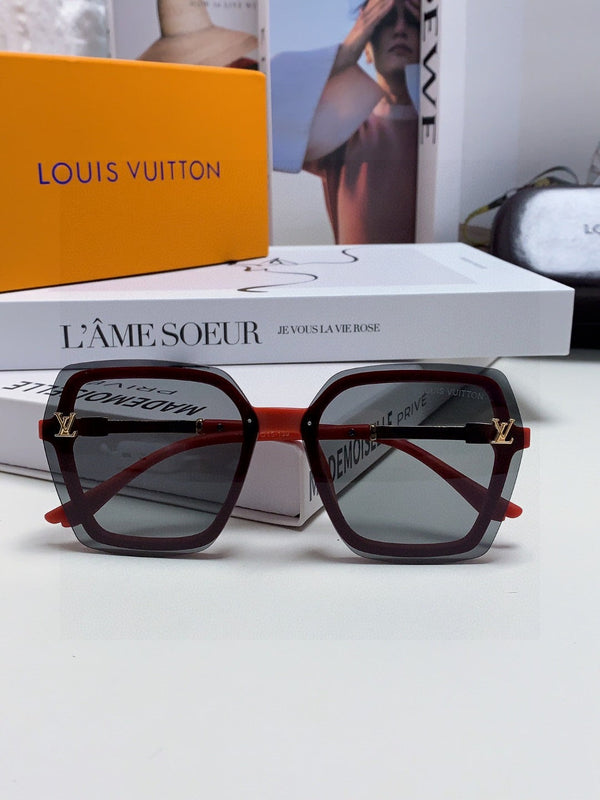 OCCHIALI DA SOLE QUADRATI 581355 IN ACETATO ROSSO LENTI GRIGIE