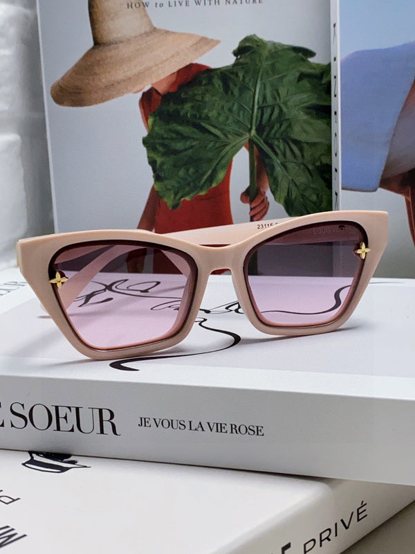 OCCHIALI DA SOLE QUADRATI 581358 IN ACETATO ROSA NUDO CON LOGO MONOGRAMMA IN RILIEVO