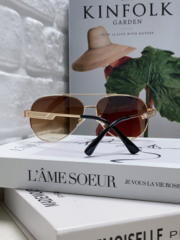 OCCHIALI DA SOLE PILOT 581363 IN METALLO ORO LENTI MARRONE FUMO