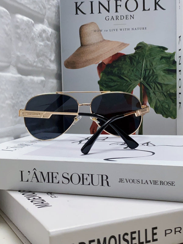 OCCHIALI DA SOLE PILOT 581364 IN METALLO ORO LENTI NERE