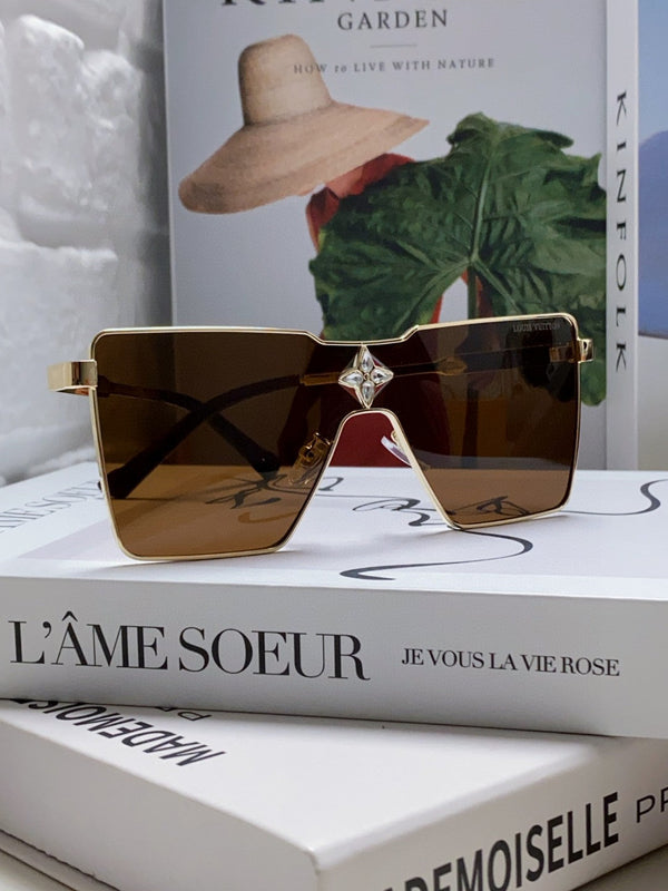 OCCHIALI DA SOLE CYCLONE 581374 IN METALLO ORO LENTI MARRONE