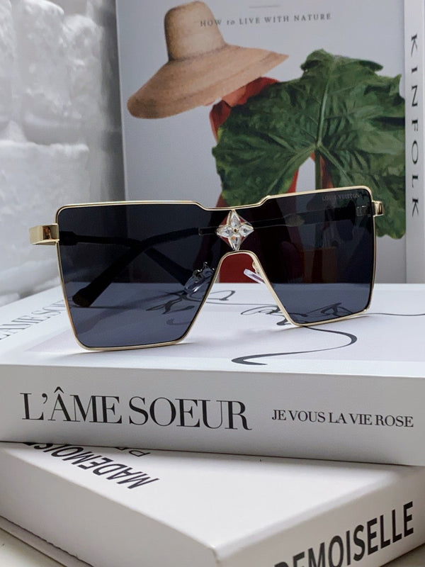 OCCHIALI DA SOLE CYCLONE Z1700U IN METALLO ORO LENTI NERE