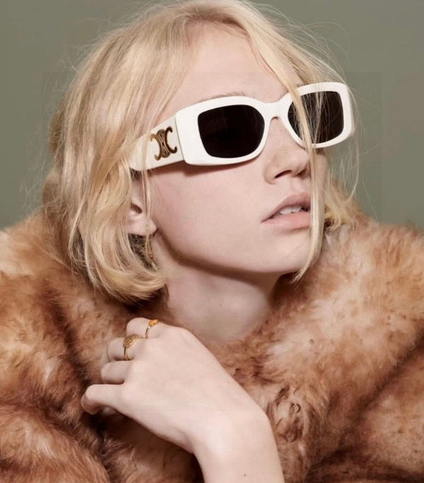 TRIOMPHE SUNGLASSES 548599 IN WHITE ACETATE