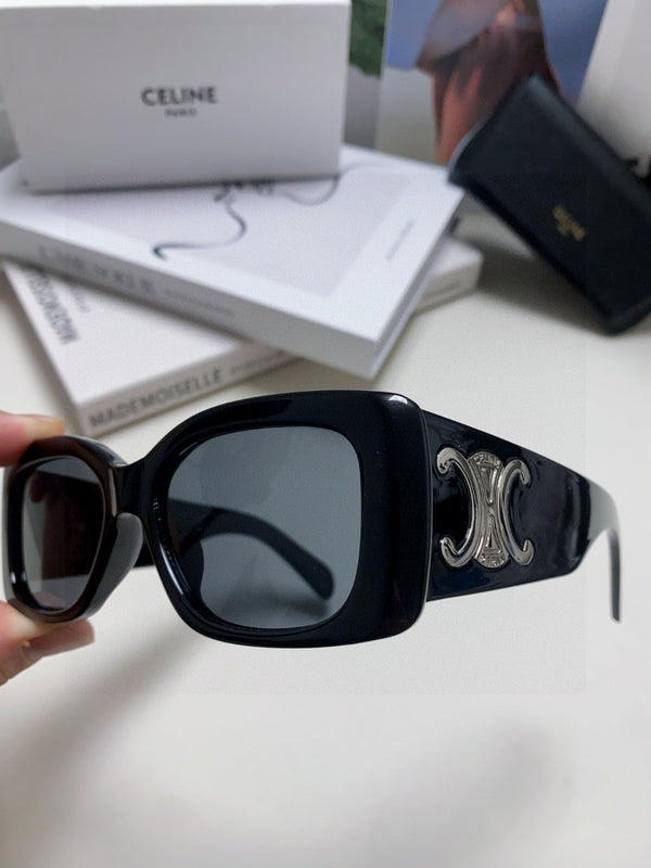 TRIOMPHE SUNGLASSES 548601 IN BLACK ACETATE SILVER LOGO