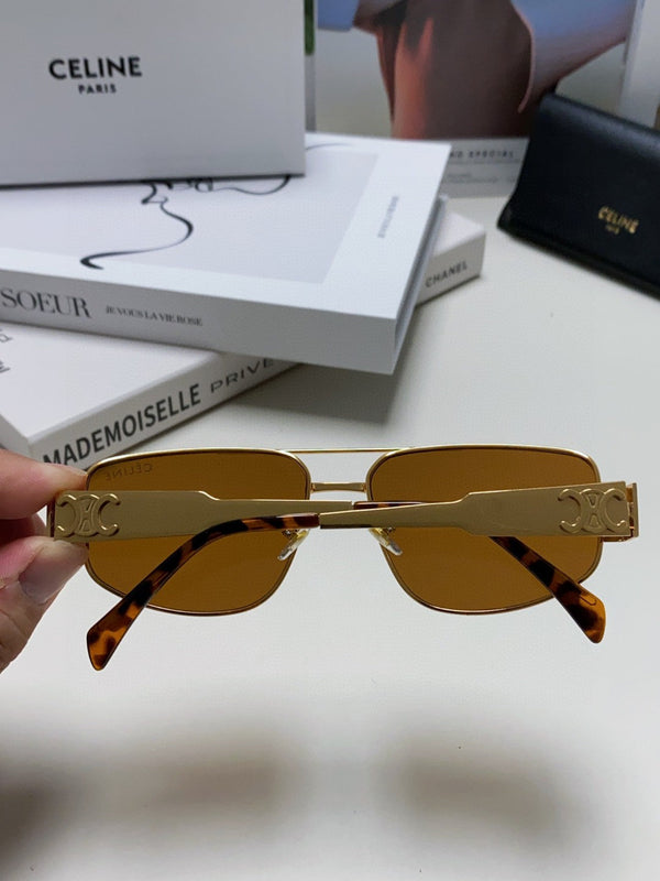 TRIOMPHE SUNGLASS 512998 IN GOLD METAL BROWN LENSES