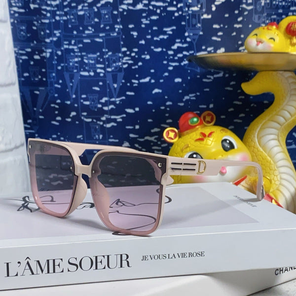 MONTAIGNE SUNGLASS 560859 IN BEIGE ACETATE PINK SMOKE LENSES