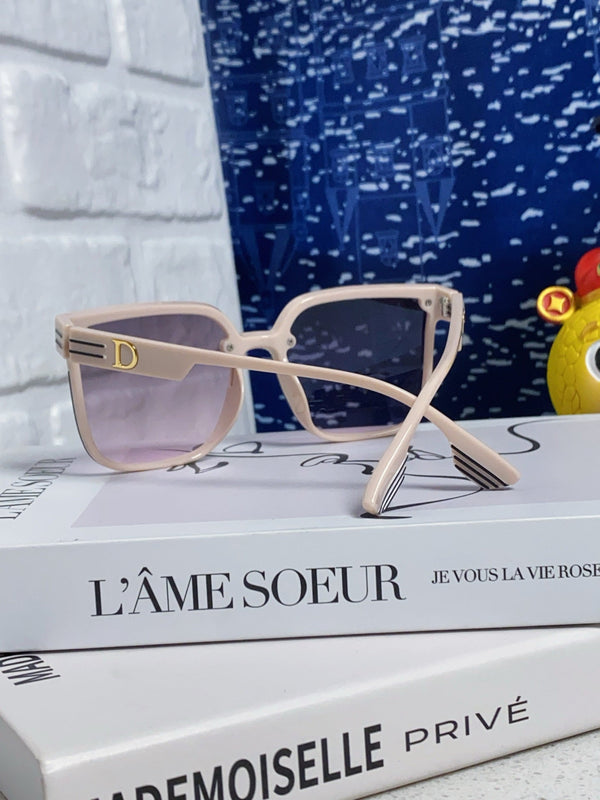 MONTAIGNE SUNGLASS 560859 IN BEIGE ACETATE PINK SMOKE LENSES