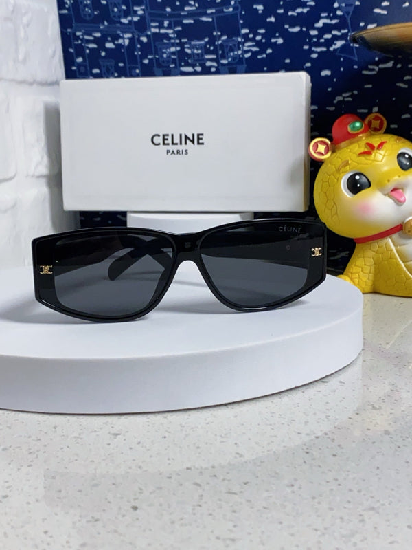 TRIOMPHE SUNGLASS 533220 IN BLACK ACETATE GOLD LOGO