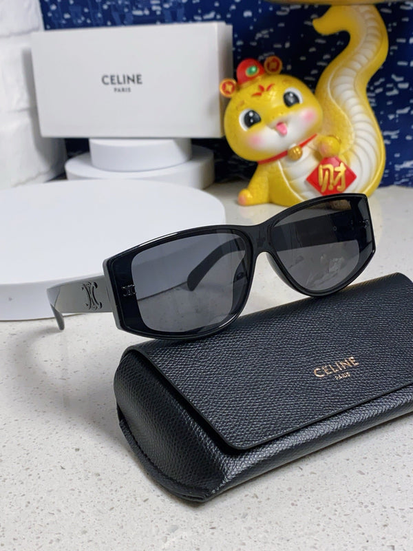 TRIOMPHE SUNGLASS 533221 IN BLACK ACETATE BLACK LOGO