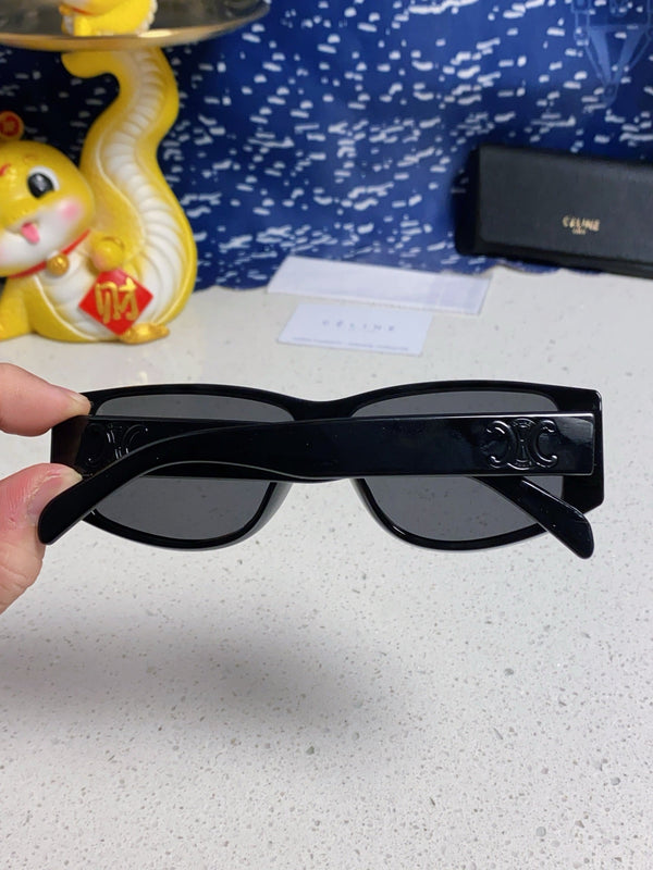 TRIOMPHE SUNGLASS 533221 IN BLACK ACETATE BLACK LOGO