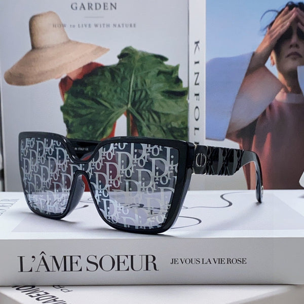 OCCHIALE DA SOLE LADY 95.22 S2F 571583 IN ACETATO NERO MASCHERINA OBLIQUA