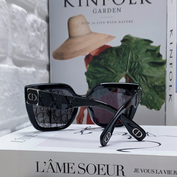 OCCHIALE DA SOLE LADY 95.22 S2F 571583 IN ACETATO NERO MASCHERINA OBLIQUA