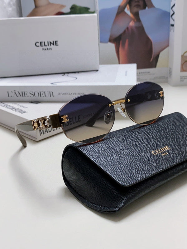 TRIOMPHE SUNGLASSES 573246 IN TAUPE BROWN METAL GRADIENT SMOKE LENSES