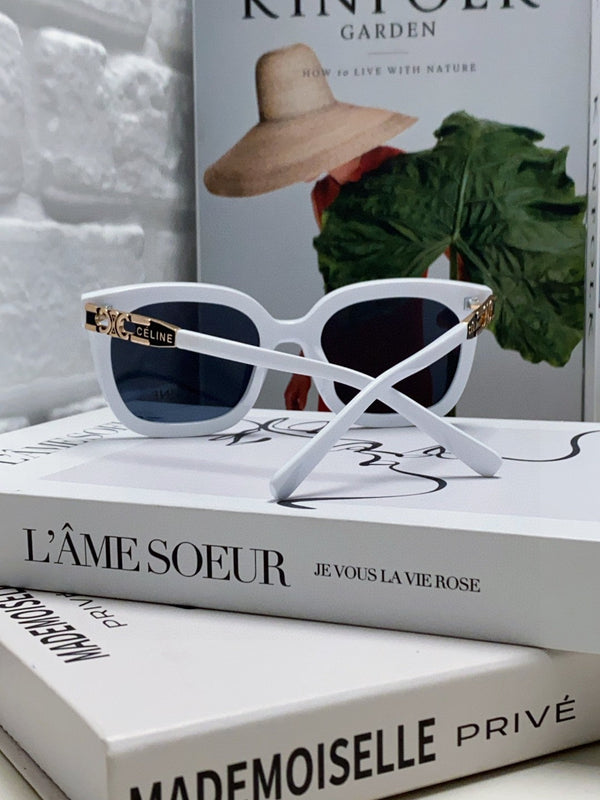 TRIOMPHE SUNGLASSES 573250 IN WHITE ACETATE METAL LOGO