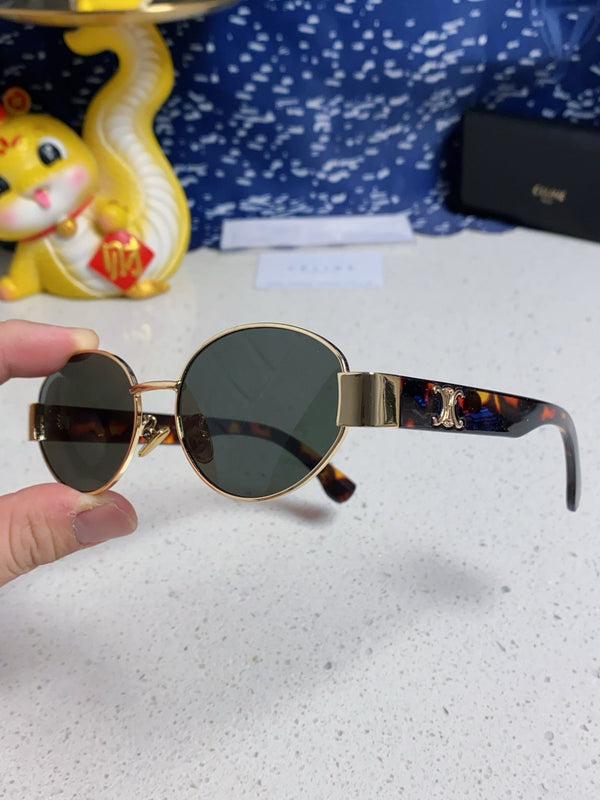 TRIOMPHE SUNGLASS 538531 IN HAVANA ACETATE BLACK LENSES