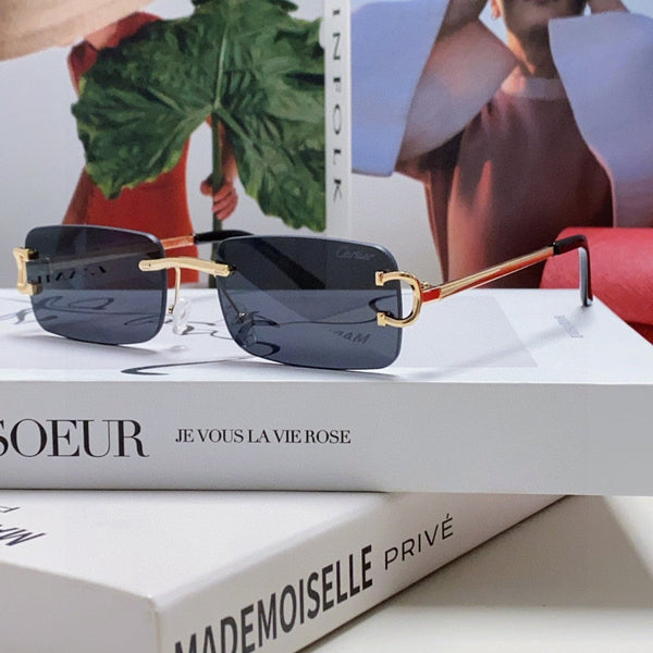 C DE RECTANGULAR RIMLESS FRAME SUNGLASSES  575769 IN METAL