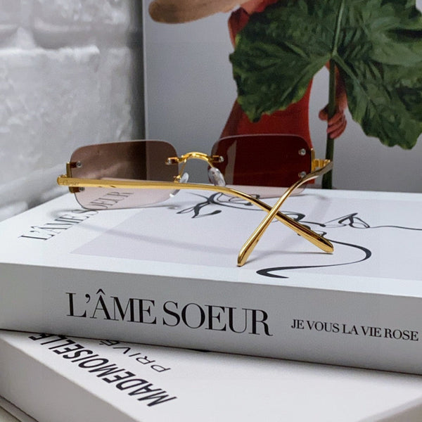 SIGNATURE C DE RECTANGULAR FRAME SUNGLASSES 575776 IN METAL