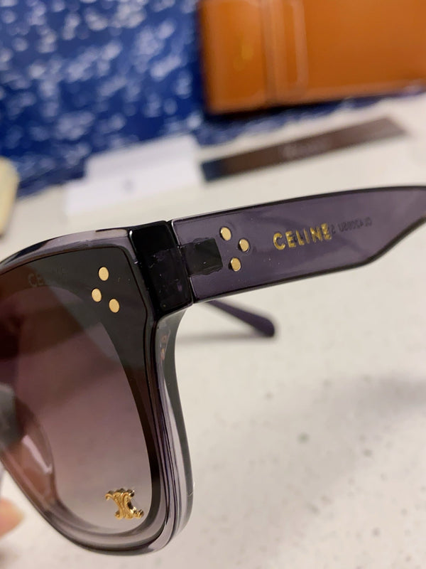 SQUARE SUNGLASS 575843 IN BLACK ACETATE GRADIENT SMOKE LENSES