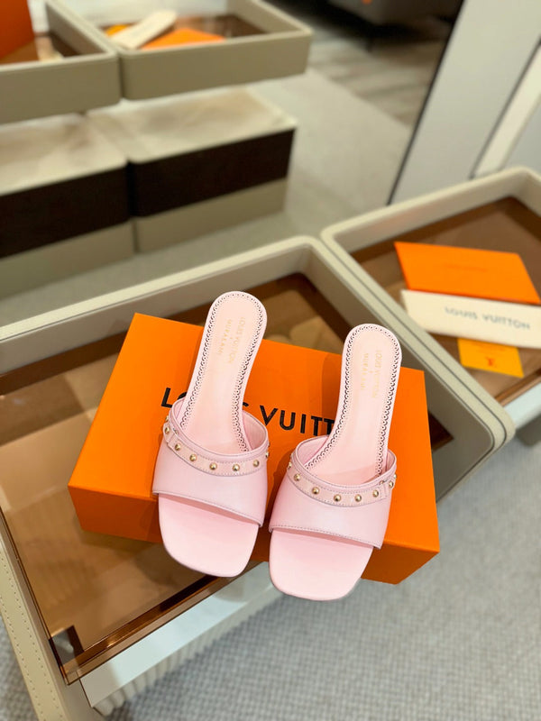 LV x TM 6AM Mule 4cm Rosa Pelle di Pecora 241216